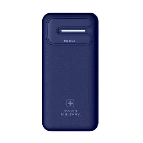 SWISS MILITARY 10000 mAh 12 W Power Bank  (Blue, Lithium Polymer, Fast Charging for Mobile)