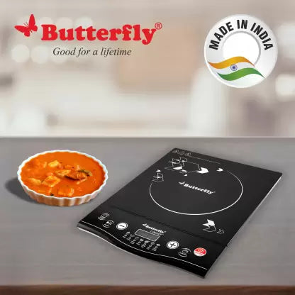 Butterfly Rapid Plus Induction Cooktop  (Black, Push Button)