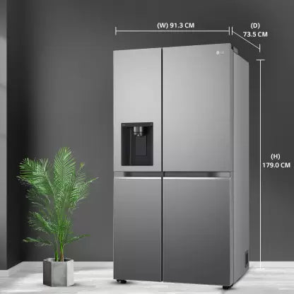 LG 635 L Frost Free Side by Side Refrigerator  (Shiny Steel, GL-L257CPZX)