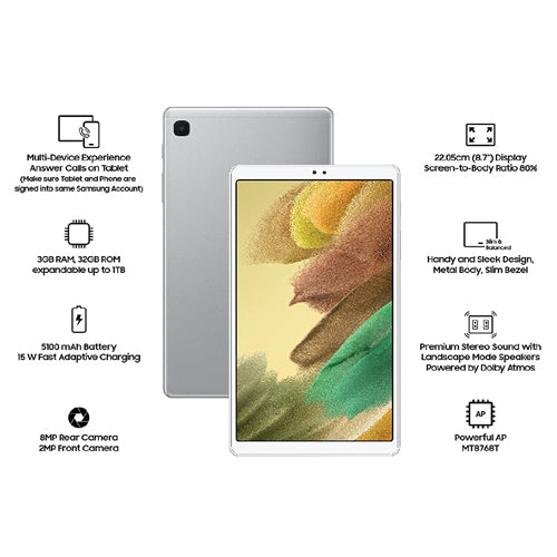 Samsung Galaxy Tab A7 Lite 3 GB RAM, 32 GB சேமிப்பு - வெள்ளி