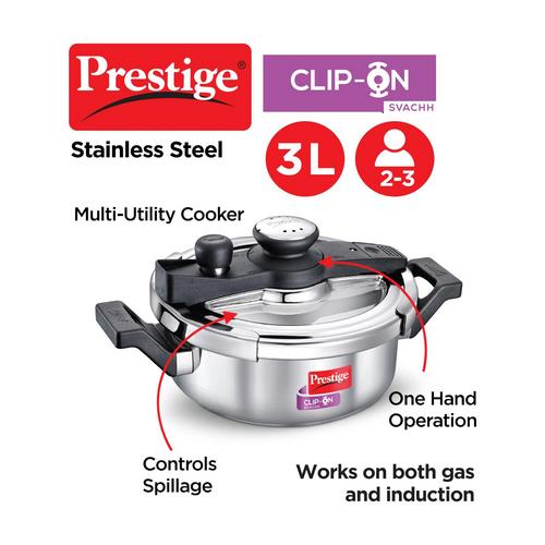 Stainless Steel Multi-Utility Svachh Clip-on Cooker (3L & 5L)