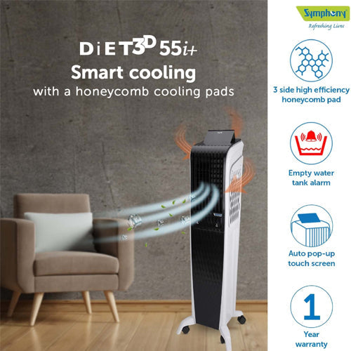 Symphony Diet 3D 55i+ Portable Tower Air Cooler - SYMPNYAC-DIET3D55IPS