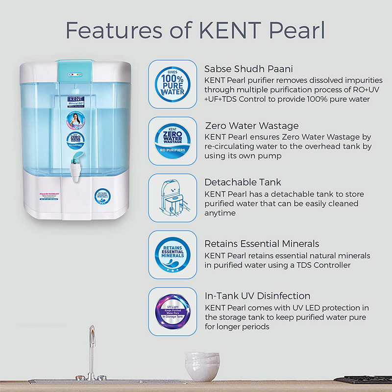 Kent Pearl 8-Litre Mineral RO+UV+UF Water Purifier