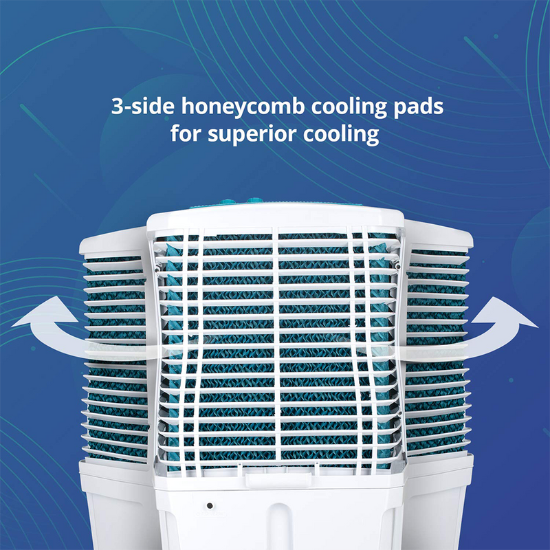 Symphony Ice Cube 27 Personal Room Air Cooler 27-litres with Powerful Fan, 3-Side Honeycomb Pads, Multistage Air Purification & Low Power Consumption