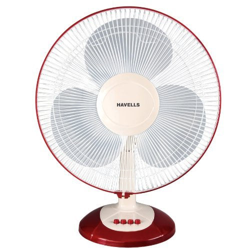 Havells Swing LX 400 mm 3 Blade Table Fan  (Cherry Red , Cool Blue , White)