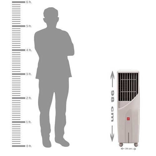 Cello Tower+ 25 Ltrs Tower Air Cooler (White) - with Remote Control - James & Co