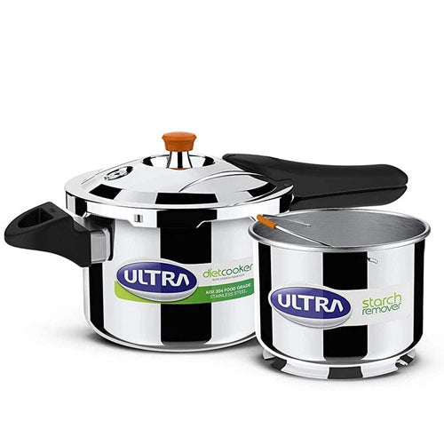 Ultra Duracook 3 Litre Diet Stainless Steel Pressure Cooker ( ULTPRC-DURADIET-3L , Silver )