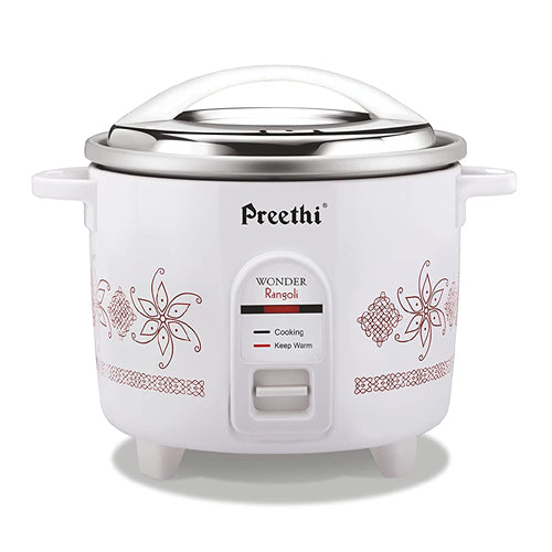 Preethi RC-320 1.8-Litre Double Pan Rice Cooker (White)