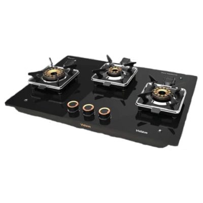 VIDIEM VOGUE 3 BURNER GLASS TOP GAS STOVE