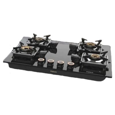 VIDIEM VOGUE 4 BURNER GLASS TOP GAS STOVE PACK OF (1)