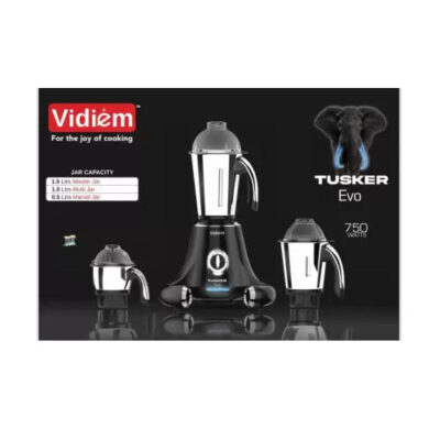 Vidiem Tusker Evo Premium 750 Mixer Grinder (3 Jars, Black)