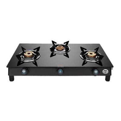 Preethi Sparkle Power Duo 3 Burner Glass top Gas Stove