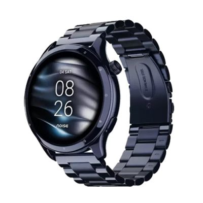 Noise Mettle 1.4” display, Stainless Steel finish with Metal Strap, Bluetooth Calling Smartwatch  (Blue Strap, Regular)