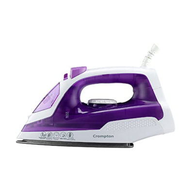 Crompton Greaves Fabrimagic 1200 W Steam Iron with 200 ml water tank, Upto 13g /min steam output and Teflon coating soleplate (purple), Small (ACGSI-FABRIMAGIC)