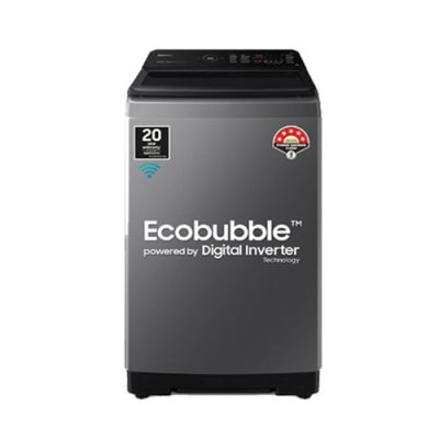 Samsung 8 Kg ‘5 star Ecobubble™ Wi-Fi Inverter Fully Automatic Top Load Washing Machine (WA80BG4542BDTL,Versailles Gray), Bubble Storm Technology