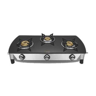 Preethi Blue Flame Blaze, 3 Burner Glass top Gas stove