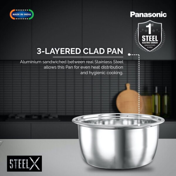 PANASONIC ELECTRIC RICE COOKER SR-G18 (SUS), 1.8 LITRE, WITH TRIPLY STEEL INNER CONTAINER - Image 7