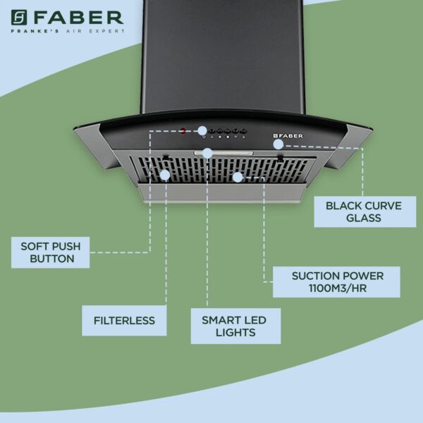 FABER CHIMNEY - HOOD ALPHA HC PB BK 60 - Image 5