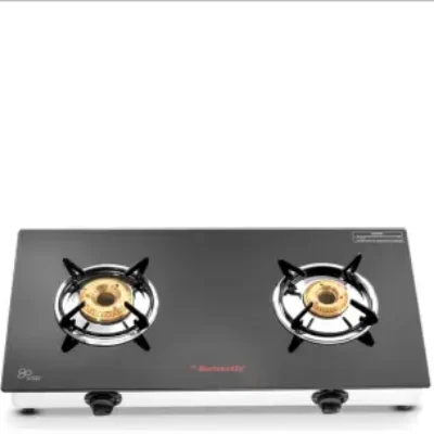 Butterfly Radiant Jumbo 2 Burner Glass Manual Gas Stove  (2 Burners)