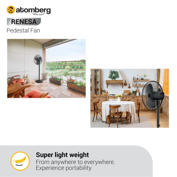 Atomberg Renesa Pedestal fan 400mm BLDC motor Energy Saving with Remote Control - Image 3