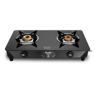 Preethi Zeal Glass top 2 Burner Gas Stove (PREETHI ZEAL PRO 2B MS)