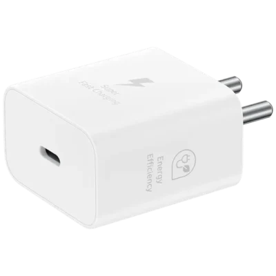 SAMSUNG 25W Type C Fast Charger (Adapter Only, Support PD 3.0 PPS, White)