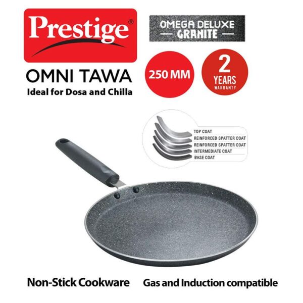 Prestige Omega Deluxe Granite Omni Tawa, Black,250mm ( 36301 , Black ) - Image 2