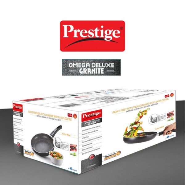 Prestige Omega Deluxe Granite Fry Pan, 240mm W/O LID ( 36305 , Black ) - Image 5