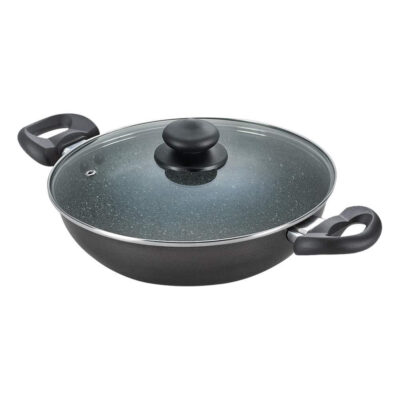 Prestige Omega Deluxe Granite Kadai, 240mm with lid ( 36310 , Black )