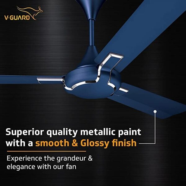 V-Guard GLADO PRIME VX 1 Star 1200 mm Energy Saving 3 Blade Ceiling Fan  (RIBAND BLUE MATTE) - Image 7