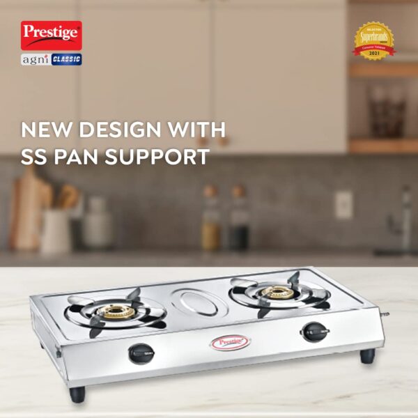 Prestige Gas Stove Two Burner Agni Classic - Image 3