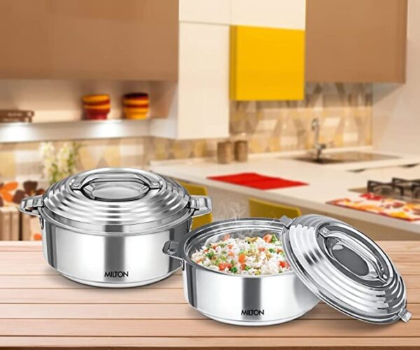 MILTON Thermosteel Galaxia Casserole, 2500 ml, Steelplain Thermoware Casserole  (2500 ml) - Image 3