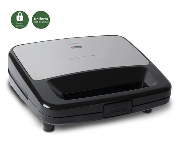 Philips Domestic Appliances HD2288/00 XL Sized Sandwich Maker Black with Metallic Finish - Image 3