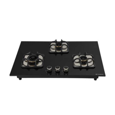 Faber Hob top IMPERIA 783 BRB CI BK Glass Automatic Hob  (3 Burners)