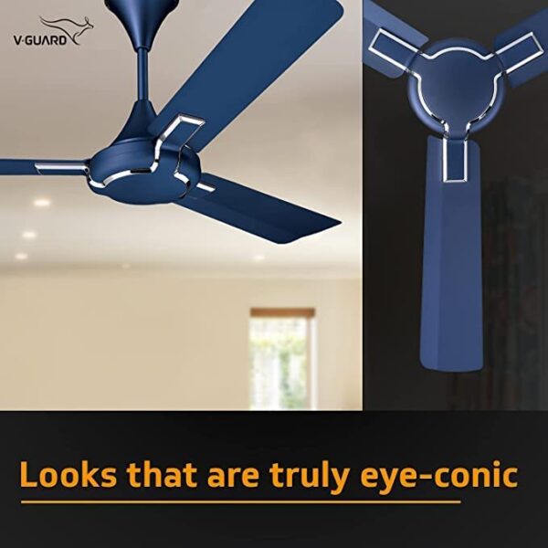 V-Guard GLADO PRIME VX 1 Star 1200 mm Energy Saving 3 Blade Ceiling Fan  (RIBAND BLUE MATTE) - Image 3