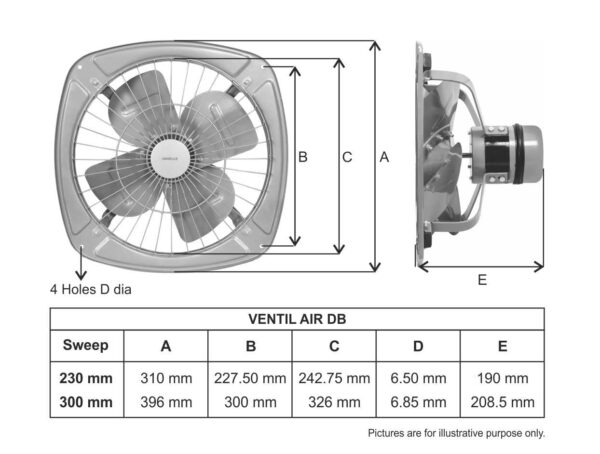 Havells Ventil Air DB 300mm Exhaust Fan| Cut Out Size: Ø12.8| Watt: 70| RPM: 1400 - Image 2