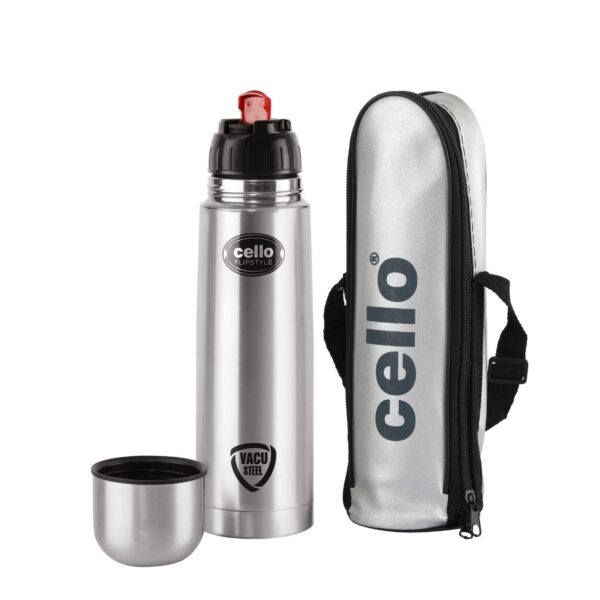 Cello S.S Flip Style 750 ml Flask  (Pack of 1, Silver, Steel) - Image 7