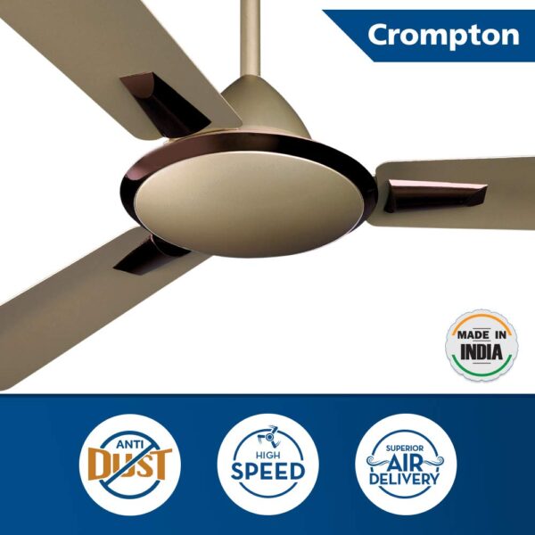 Crompton Aura Prime 1200 mm (48 inch) Decorative Ceiling Fan with Anti Dust Technology (Birken Effect) - Image 2