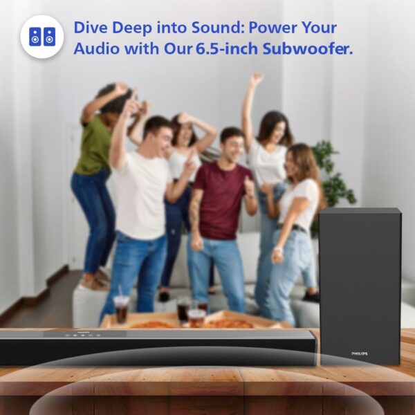 Philips Audio TAB4228/94 2.1Ch 160W Bluetooth Soundbar with Rich Bass, 3 EQ Modes, Multi-Connectivity - Image 4