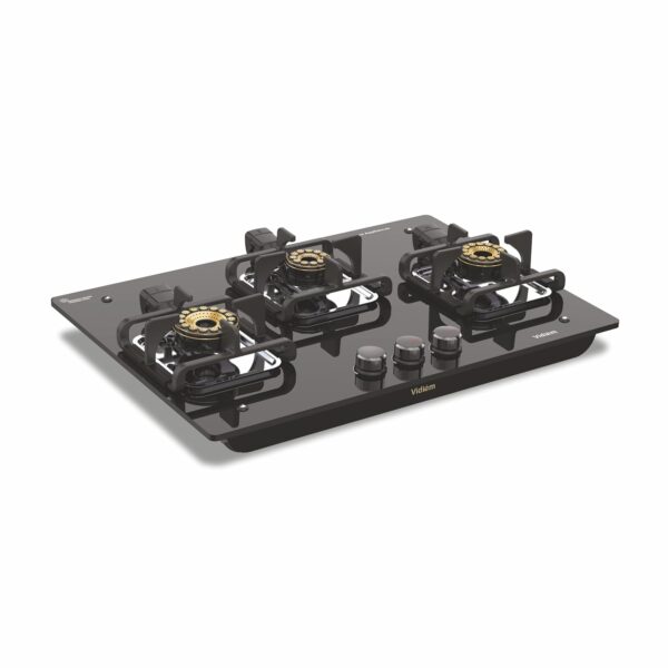 Vidiem Vogue V1-3Burner Gas Cooktop/Hob | World's First Fully Removable Burner Assembly