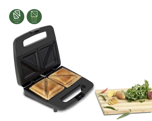 Philips Domestic Appliances HD2288/00 XL Sized Sandwich Maker Black with Metallic Finish - Image 4