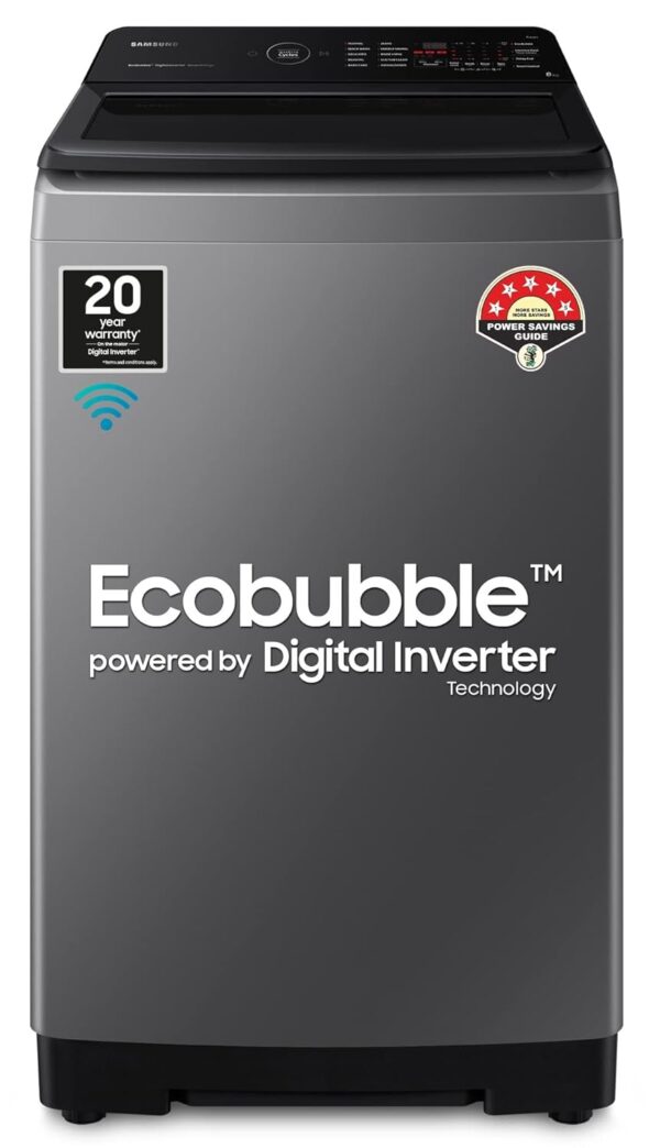 Samsung 8 Kg '5 star Ecobubble™ Wi-Fi Inverter Fully Automatic Top Load Washing Machine (WA80BG4542BDTL,Versailles Gray), Bubble Storm Technology - Image 15