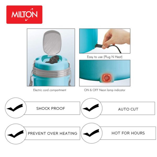 Milton Electron Stainless Steel Tiffin Box Set, Blue - Image 9