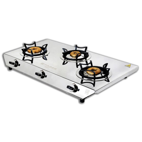 Faber high efficiency 3 Brass Burner with stainless steel top, ISI Certified gas stove, Manual Ignition, For LPG use only (Cooktop Hilux Max 3BB SS) - Image 10