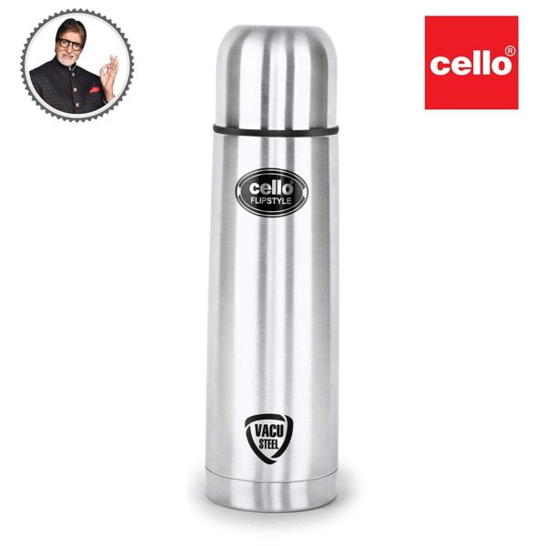 Cello S.S Flip Style 750 ml Flask  (Pack of 1, Silver, Steel) - Image 8