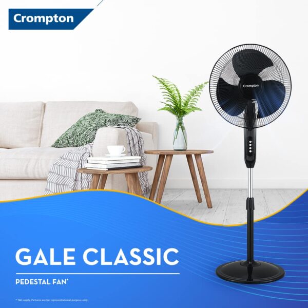 Crompton HISPEED Gale Classic 400 mm Pedestal Fan - Image 2