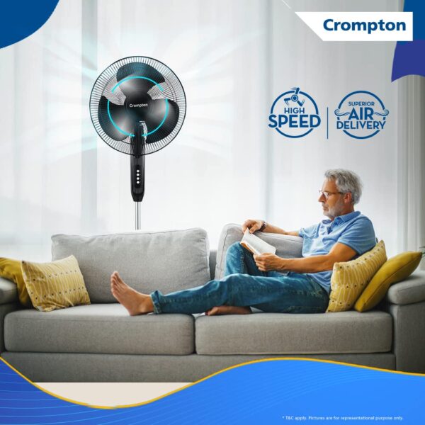 Crompton HISPEED Gale Classic 400 mm Pedestal Fan - Image 3