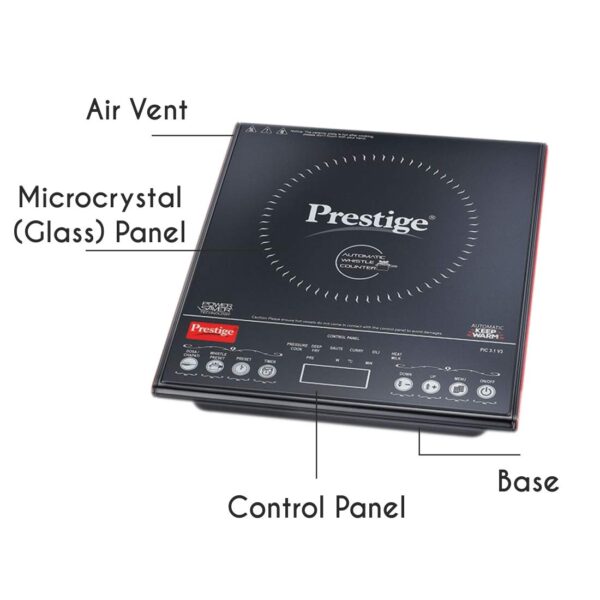 Prestige PIC 3.1 V3 2000-Watt Induction Cooktop with Touch Panel ( Black ) - Image 2