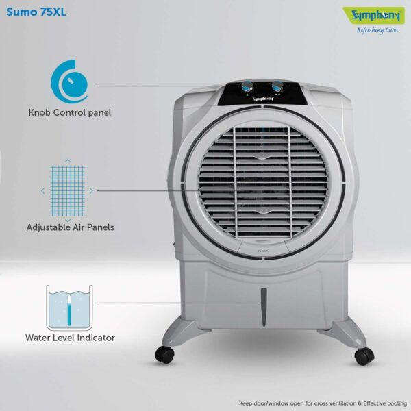 Symphony Sumo 75 XL Desert Air Cooler For Home with Honeycomb Pads, Powerful +Air Fan - Image 7