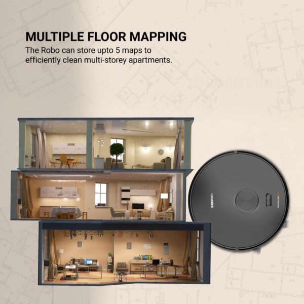 Eureka Forbes Lvac Voice NUO Robotic Automatic Vacuum Cleaner with Smart Voice Control,3D Laser Mapping,Room Zoning,Cleans Silently - Image 5